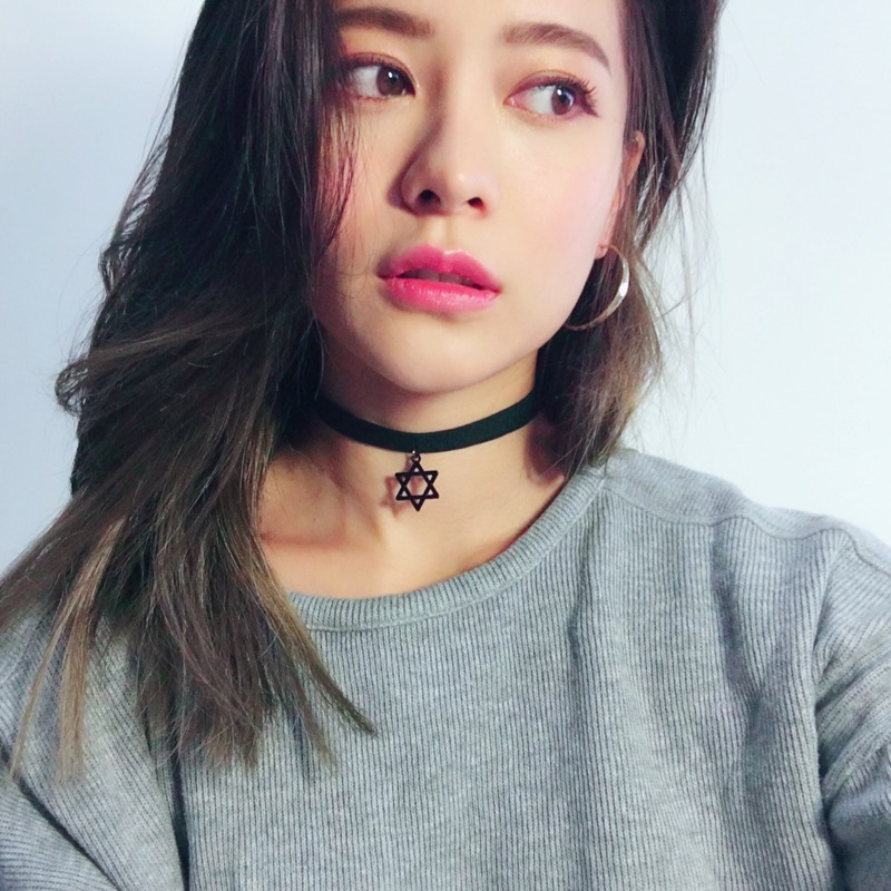 〖 Loved 〗黑色六芒星鏤空頸鍊