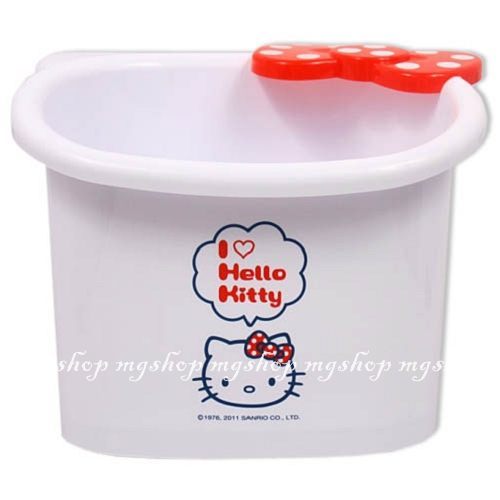 日本原裝 HELLO KITTY凱蒂貓 新款點點蝴蝶結系列-置物筒/垃圾桶
