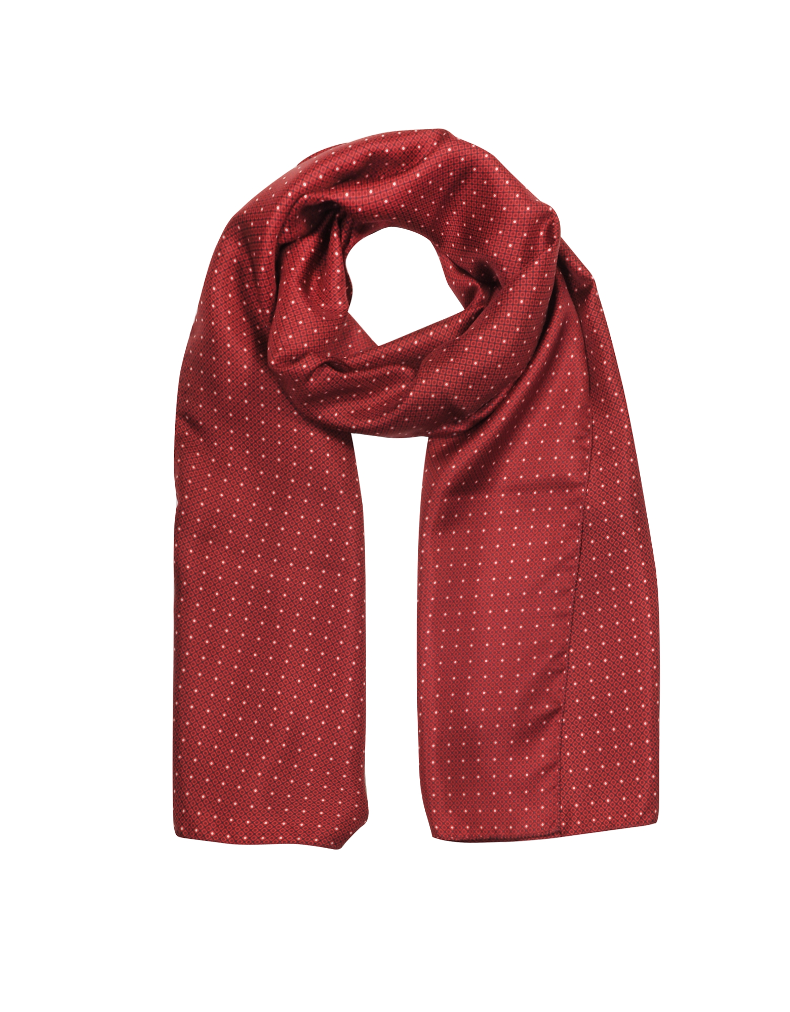 Red Dots Print Twill Silk Men's Scarf crafted in 100% silk, lends a sophisticated appeal and a color