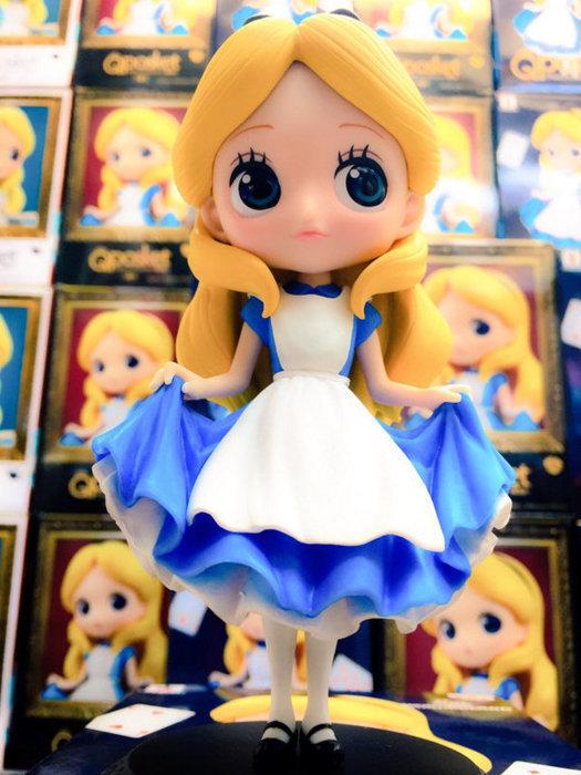 大賀屋 日貨 愛麗絲 公仔 模型 擺飾 公主 迪士尼 Q POSKET 夢遊仙境 迪士尼 正版 L00011115