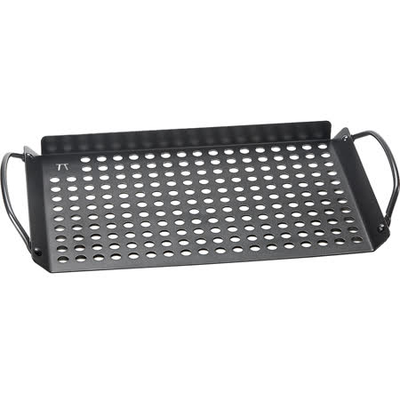 ◇戶外烤盤魚肉燒烤 ◇吐司蘆筍玉米蔬菜 ◇密布孔洞均勻受熱 ◇不沾塗層方便清洗 ◇可搭配烤肉網使用