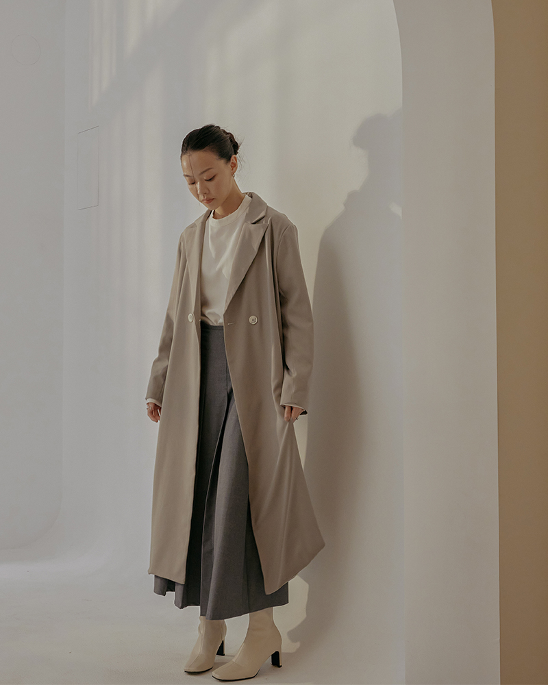 後交疊長版西裝外套-Mercci22