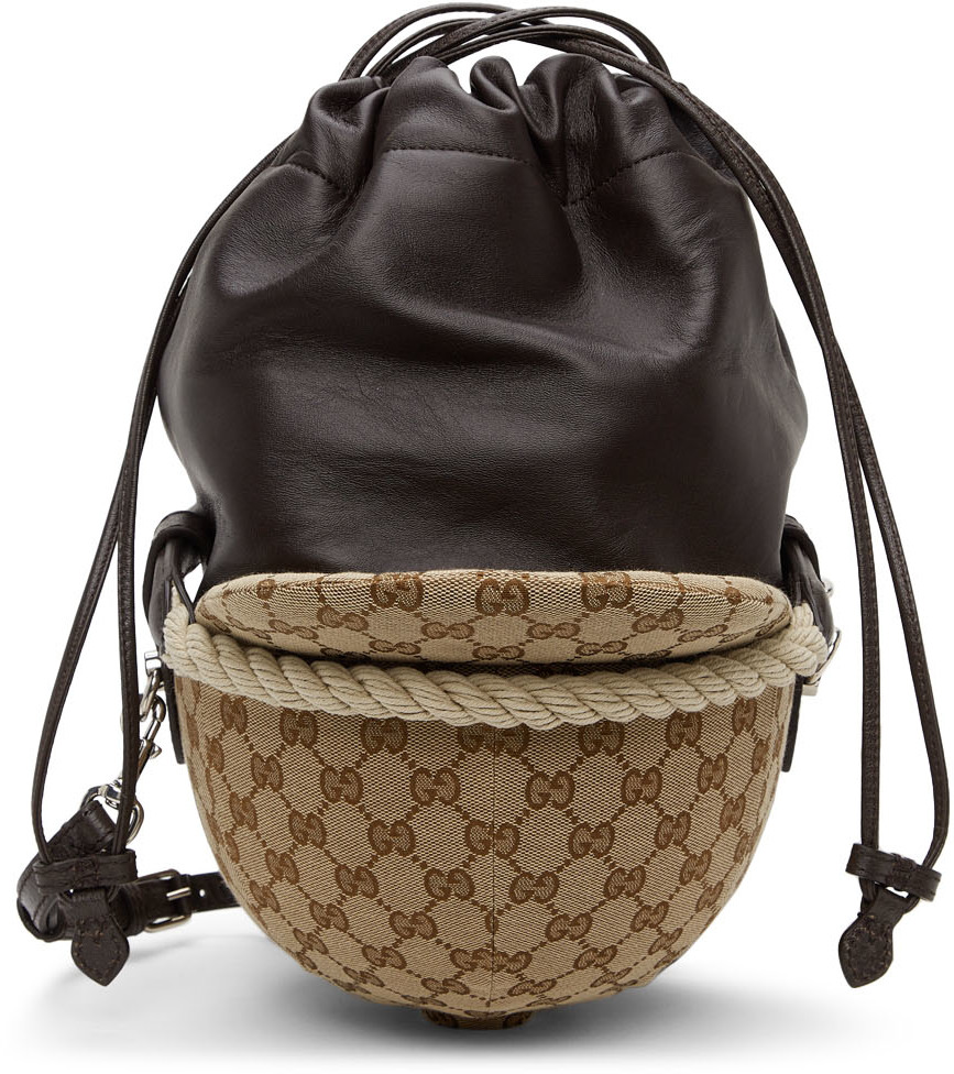 Gucci 棕色 Equestrian GG 手提包