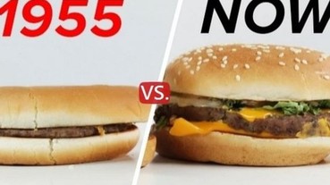 1955 年的麥當勞 vs. 現在 以前的份量都比較小？！