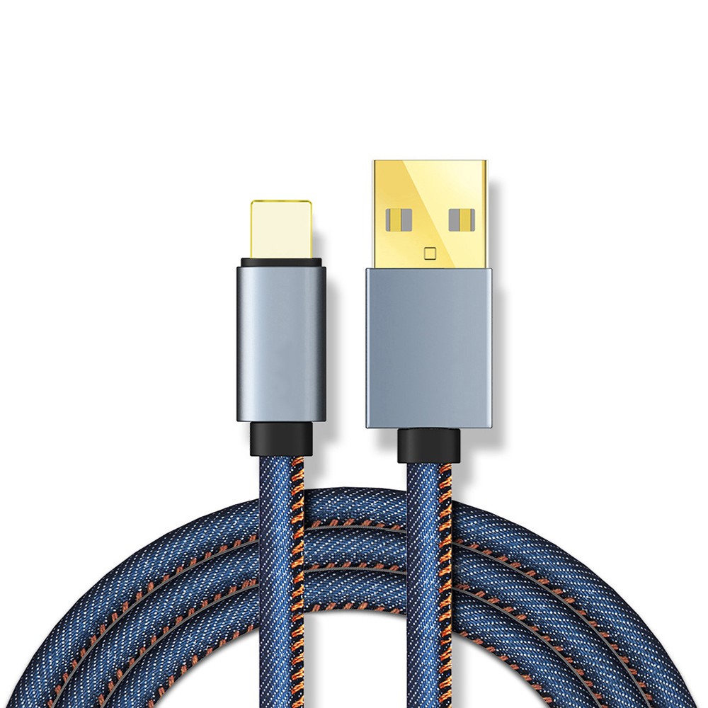 現現 1m 鋁合金牛仔紋數據線 適用 iPhone / 安卓/Type-C 充電線 手機數據線 傳輸線 耐折耐磨