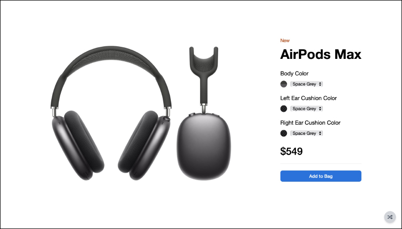 AirPods Max 各種顏色耳罩搭配看起來如何？試試這網站，自由搭配出個人