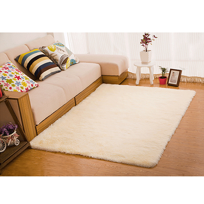 幸福揚邑》舒壓長毛羊絲絨加大超軟防滑吸水地毯-140x200cm(紫色)