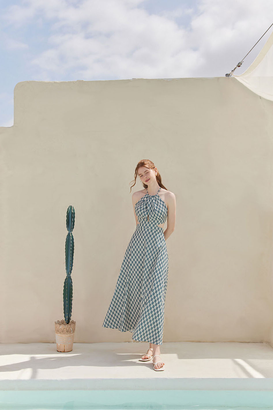 VALLO DE NERA Dahlia Halter Dress - Green