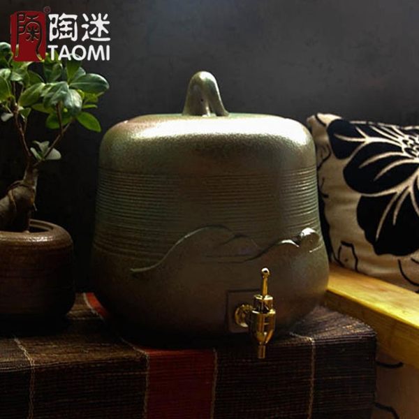 [超豐國際]紫砂水缸大陶瓷過濾器飲水機儲水罐家用凈水器帶水龍1入