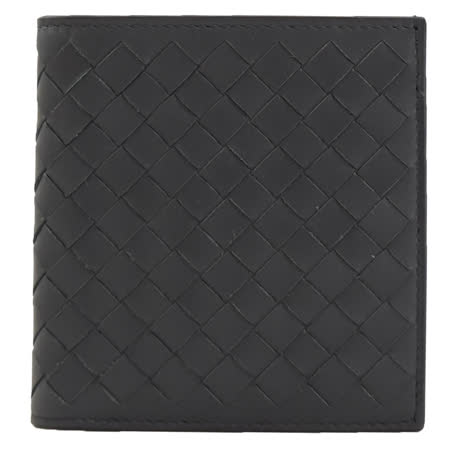 BOTTEGA VENETA 專櫃商品 222338 編織小羊皮六卡小短夾.銀黑