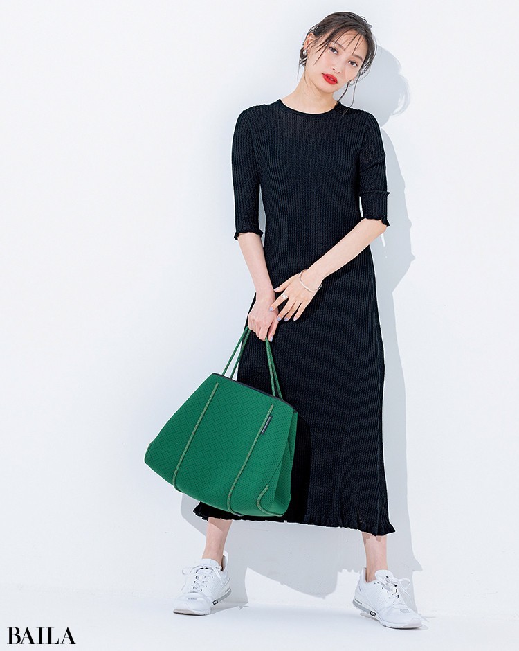 夏の相棒はワンピース 美シルエット確約 袖ありニットワンピ