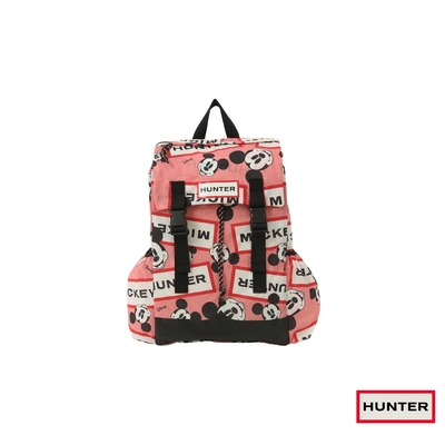 HUNTER - 米奇聯名可收納尼龍後背包-粉色