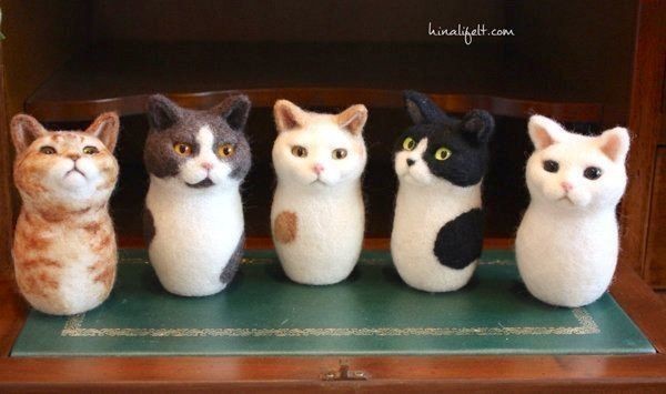 可愛い 猫の魅力を詰め込んだ 羊毛フェルト作品