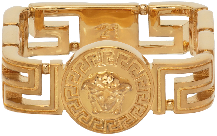 Versace 金色 Medusa Greca Square 戒指