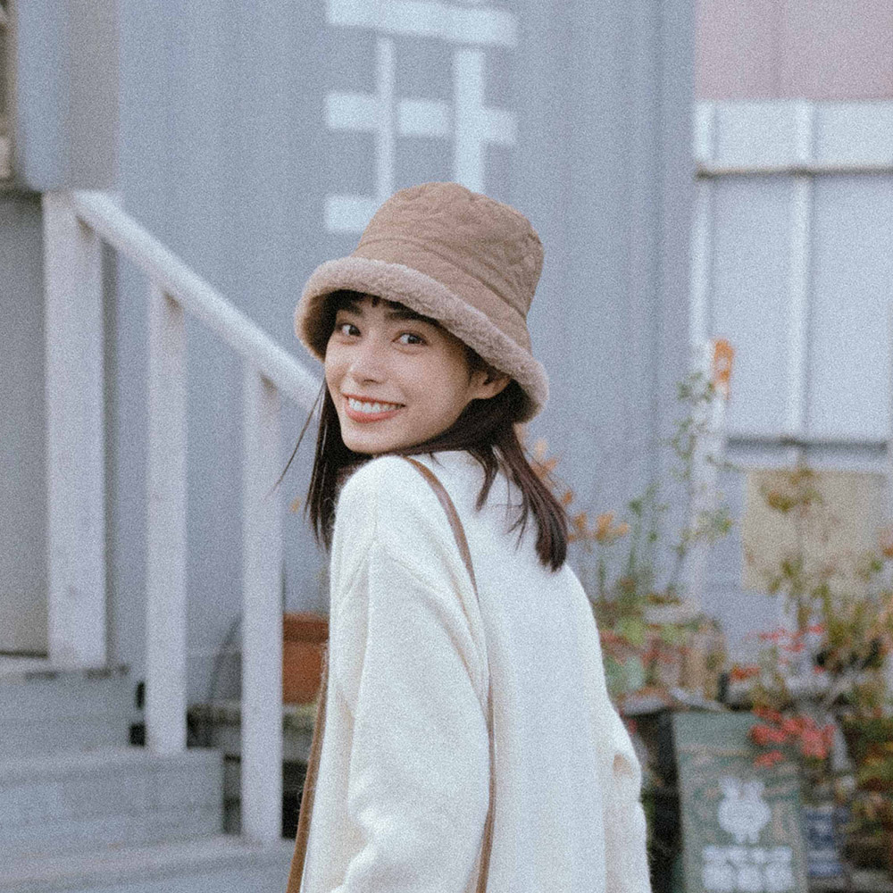 雙面衍縫車線絨毛漁夫帽 三色售