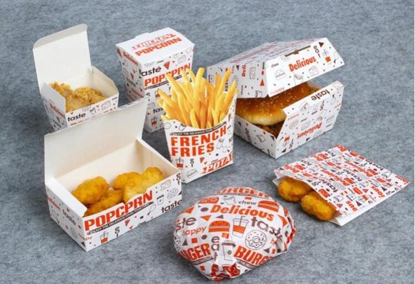 炸雞薯條袋漢堡盒漢堡紙雞米花雞塊雞翅外賣打包盒雞腿紙盒可定制