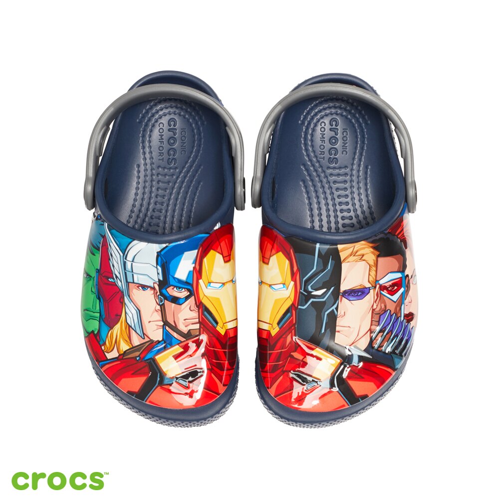 (A8) Crocs 卡駱馳 童鞋 漫威英雄 涼拖鞋 雨鞋 天然抗菌材質 205505-410 [陽光樂活]