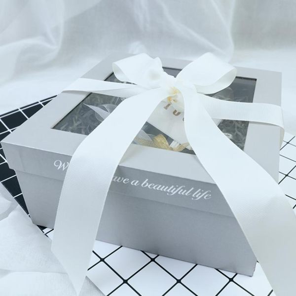 ins正方形禮品盒超大號伴手禮禮物盒鮮花包裝盒子