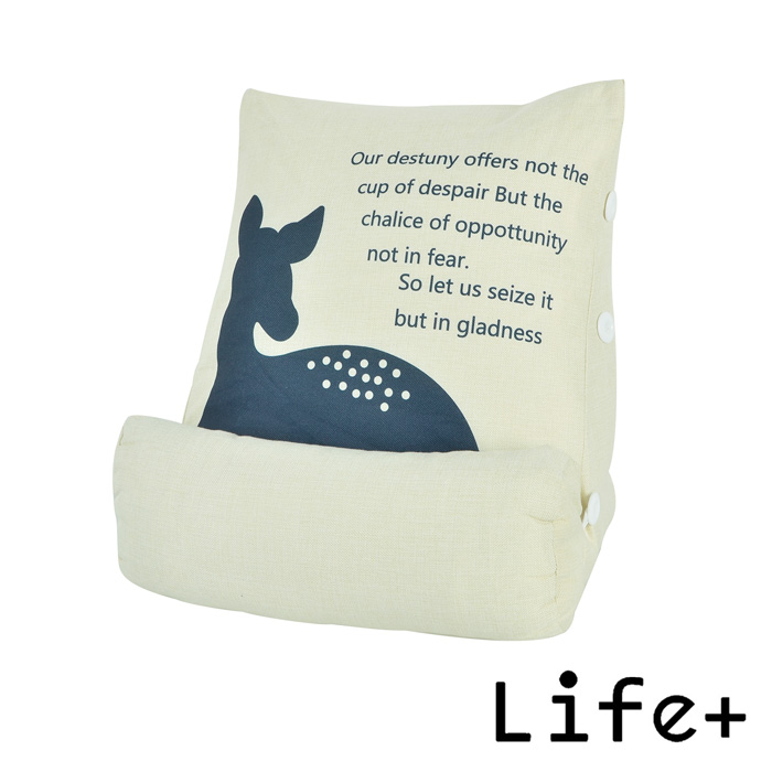 【Life Plus】寂靜自然 舒壓萬用棉麻靠枕/抱枕/腰靠枕 (悠閒鹿)