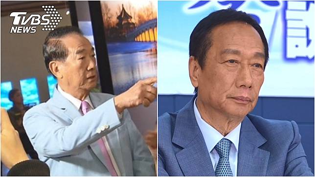 親民黨主席宋楚瑜(左)、鴻海創辦人郭台銘(右)。圖／TVBS資料照