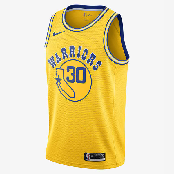 NIKE NBA Stephen Curry 男裝 背心 球衣 籃球 金洲 勇士 黃 【運動世界】 AJ3878-728