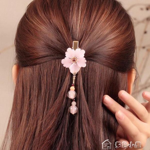 古風琉璃頭花花朵發夾成人頂夾夾子漢服旗袍流蘇頭飾網紅發飾