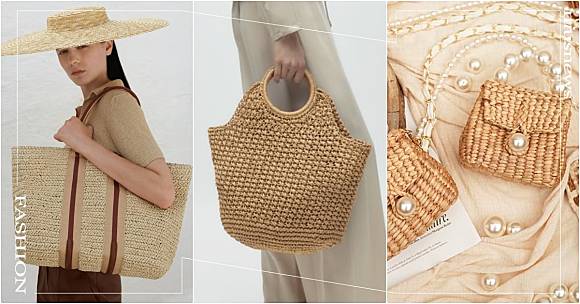 草編包手作り竹編包女性のハンドバッグレジャー旅行砂浜編包-