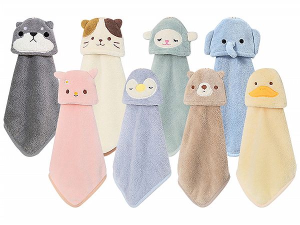 可掛式可愛動物珊瑚絨擦手巾(1入) 款式可選【DS011165】