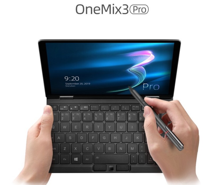 OneMix 3 Pro搭載8.4吋螢幕，並支援4096段感壓手寫輸入。