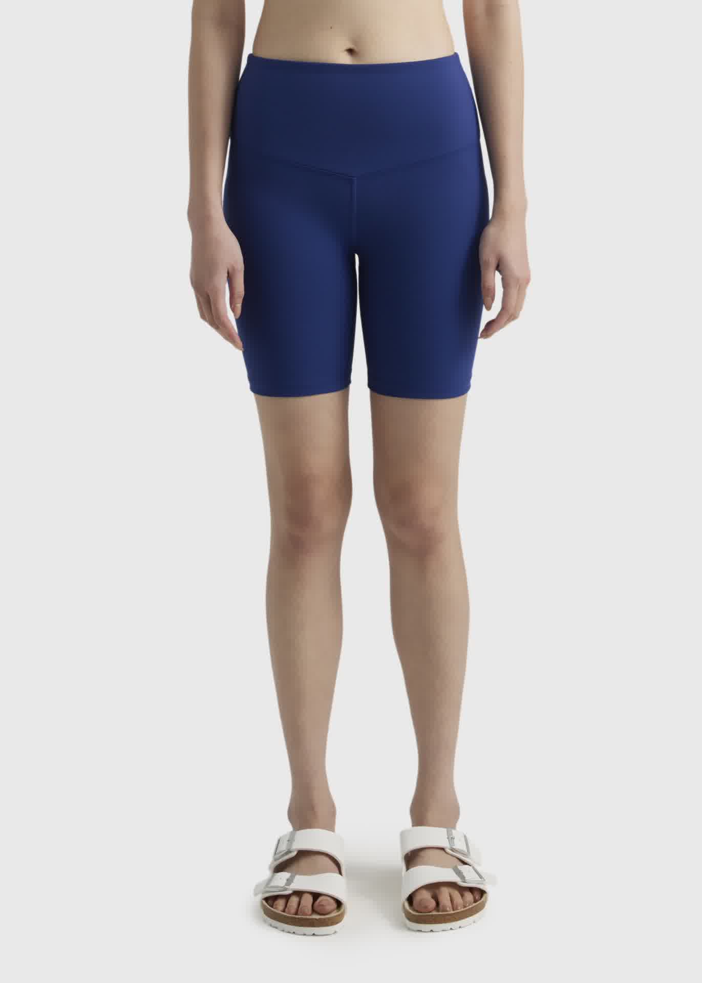 V型腰頭單車短褲 經典藍