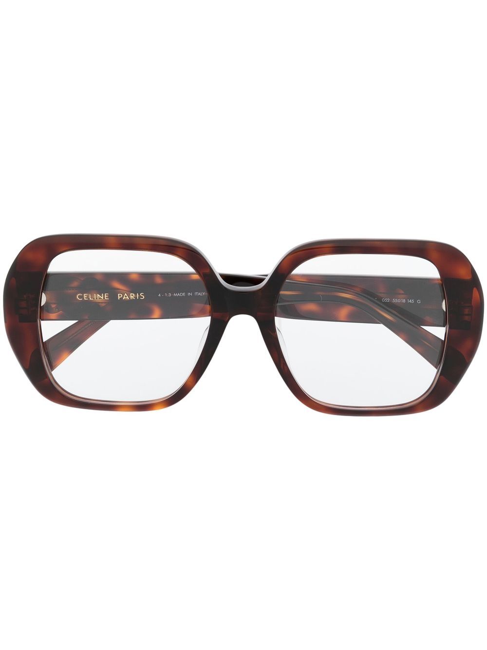 Celine Eyewear - tortoiseshell logo-arm glasses - unisex - Acetate - One Size - Brown