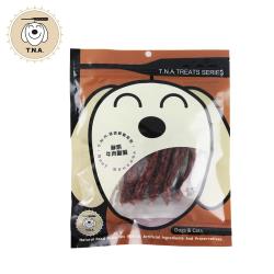 ◎頂級食材，完整呈現|◎嚴選新鮮肉品，100%台灣製|◎提撥固定比例的流浪狗公益基金品牌:T.N.A悠遊類型:肉製類適用階段:全犬成分:紐西蘭嚴選牛肉、可食性膠原蛋白腸衣規格:T.N.A悠遊鮮點系列鮮