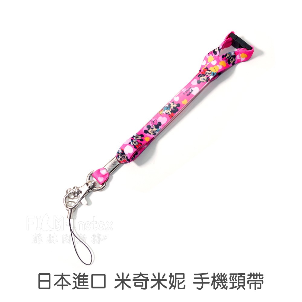 日本進口 迪士尼 米奇米妮 小相機背帶 頸帶【材料】聚酯纖維【背帶長度約】47cm【背帶寬度】1.5cm如需使用於拍立得，建議搭配水晶殼