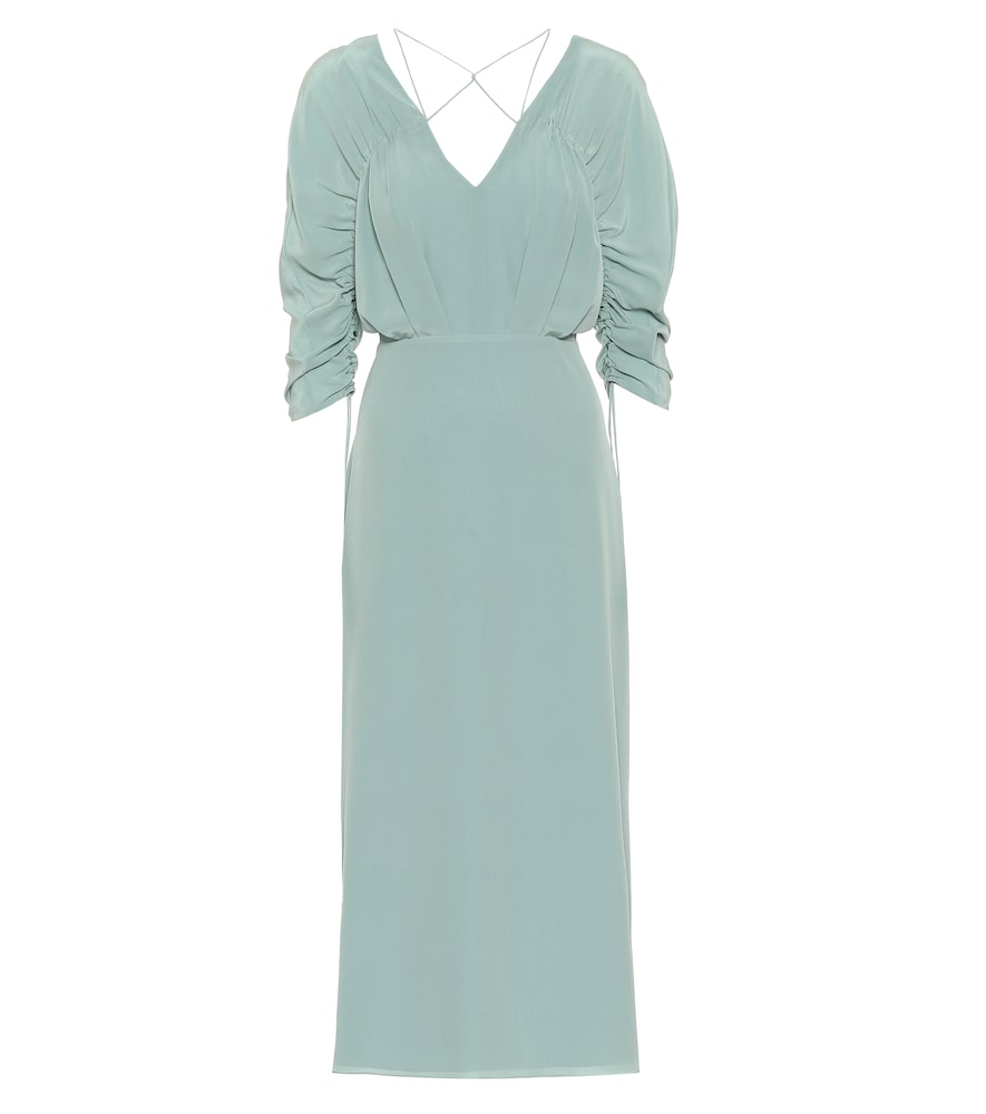 Unabashedly feminine in design, this silk crêpe de chine dress speaks to Victoria Beckham's overarch