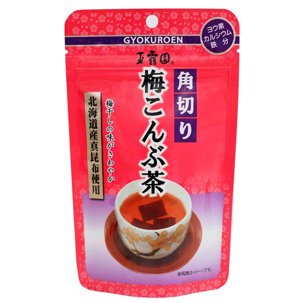 將乾燥的北海道昆布切塊再加入小豆島釀造醬油共同熬煮鎖住昆布的營養配上酸甜的厚實梅肉清爽解膩的日式風味梅子昆布茶內容物: 梅子昆布茶35g/袋產地: 日本營養標示: (每條，2.4g) 熱量約20-50