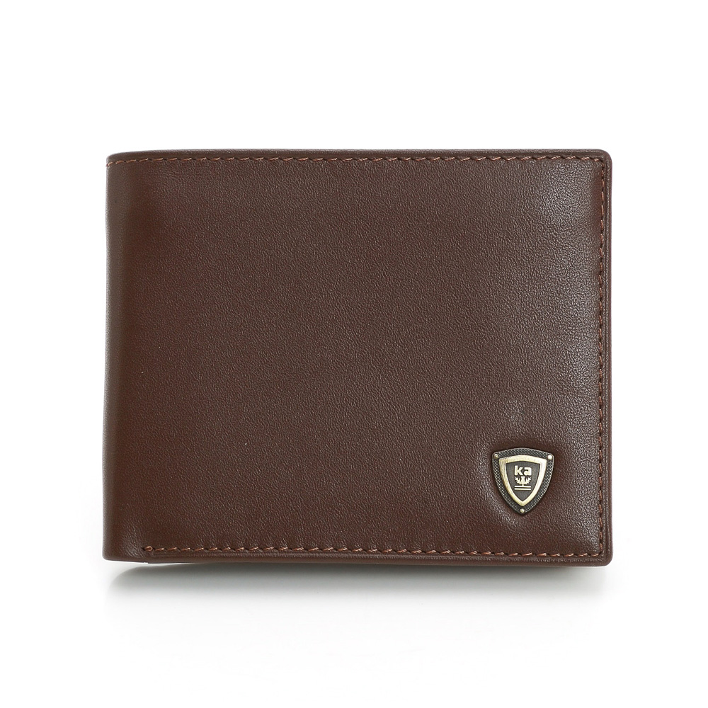【金安德森】單色優質男 左右翻雙相片對開短夾-咖啡(KA-53304-1)