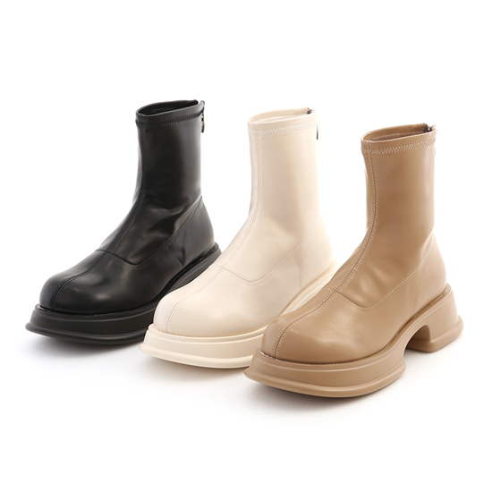 秋冬穿搭 美拉德風 D+AF  素面輕量厚底瘦瘦靴