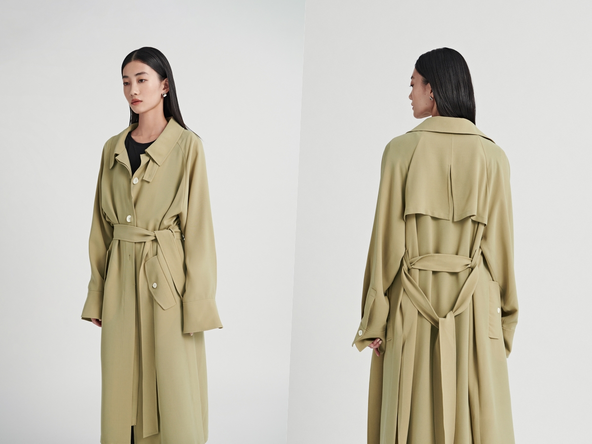 率性流動感厚雪紡風衣