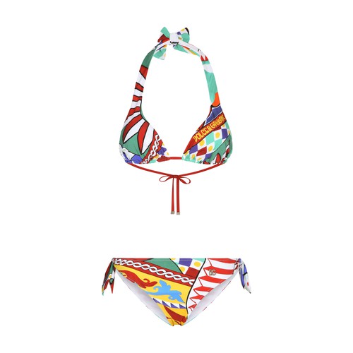 Triangle Bikini with Carretto Print