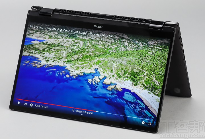 帳篷模式則是利於空間有限的環境下使用，能用最小的空間擺放筆電。