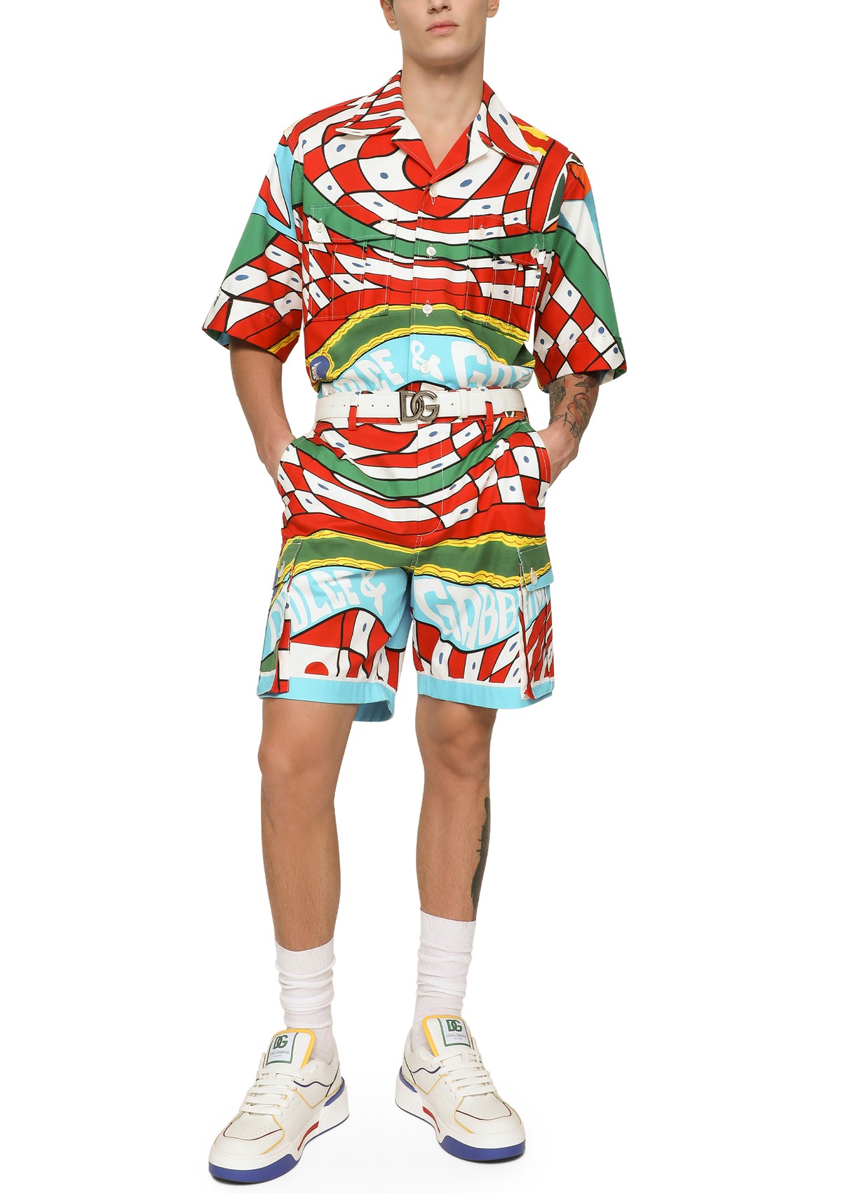 DOLCE & GABBANA Calfskin Leather New Roma Sneakers