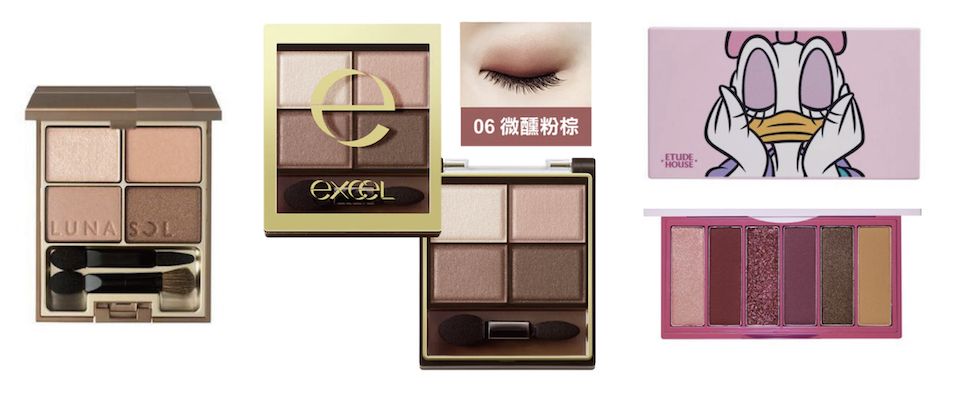 LUNASOL 、EXCEL 、Etude House 眼影