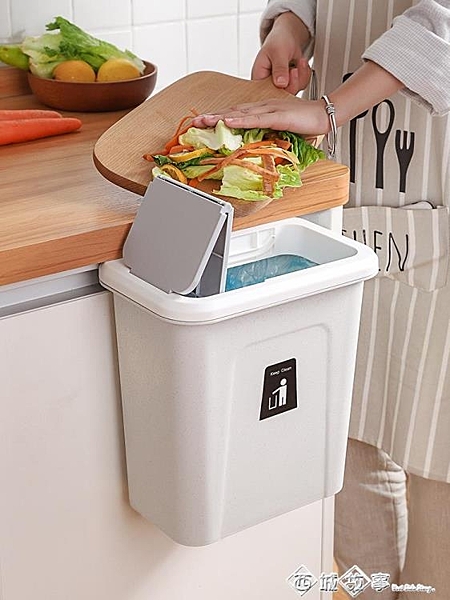 廚房垃圾桶掛式家用櫥櫃門壁掛懸掛專用大號掛拉圾籃北歐防臭簍盒