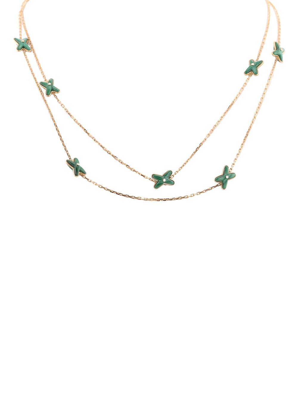 Chaumet - rose gold Jeux de Liens malachite and diamond necklace - women - Diamond/Stone/Rose Gold - One Size - Pink