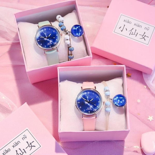 【兒童手錶】魔卡少女櫻手錶女中小學生星空十二星座兒童指針式糖果色閨蜜一對