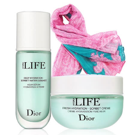 Dior 名媛花漾雙重保濕精選組 組合內容： CD Dior-花植水漾保濕精華 40ml+CD Dior-花植水漾精華凝霜 50ml+名媛-風格時尚圍巾