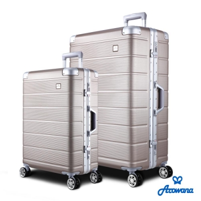 Arowana 亞諾納 航太橫紋25+29吋鋁框旅行箱/行李箱 (多色任選)