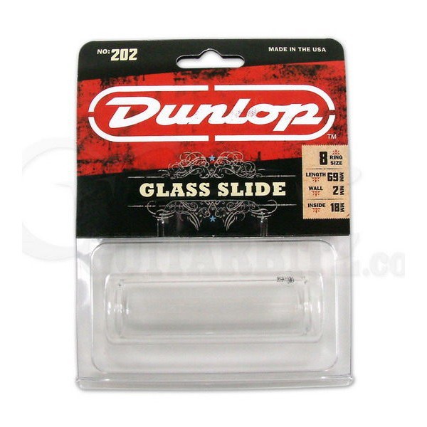 ★ Dunlop 202 Guitar Slide 木吉他/電吉他藍調/鄉村音樂/搖滾樂必備玻璃滑音管 ★戒指尺寸: 8長度: 69mm管壁厚: 2mm內徑: 18mm藍調中那哽咽低訴的愁緒鄉村音樂中