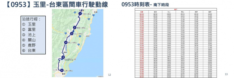 時刻表。（圖／公路總局提供）