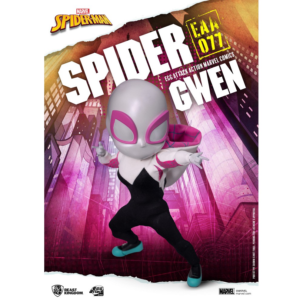 野獸國『全新研發女性素體』6吋《漫威漫畫》蜘蛛關可動人偶（高約16公分）嚴選質感面料與蜘蛛網印花呈現原作中「蜘蛛關」的經典束身戰衣全身多達24處關節可動可替換頭雕●Egg Attack風格 女蜘蛛人面